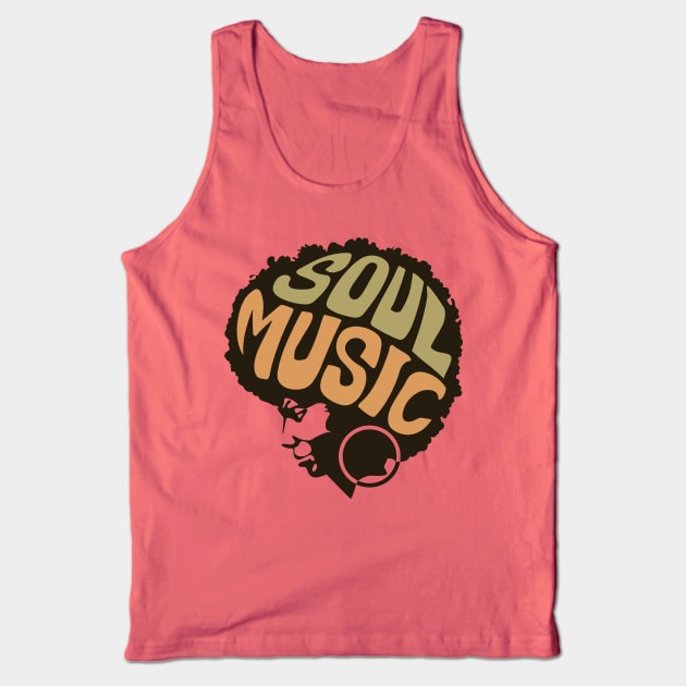 Soul Music Black History Month Afro Hair Gift Tank Top by BadDesignCo